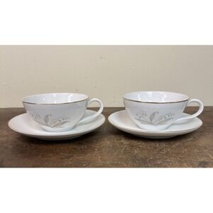 Lot of 2 Vintage 1961 Kaysons China Cup and Saucer Sets Golden Rhapsody Japan